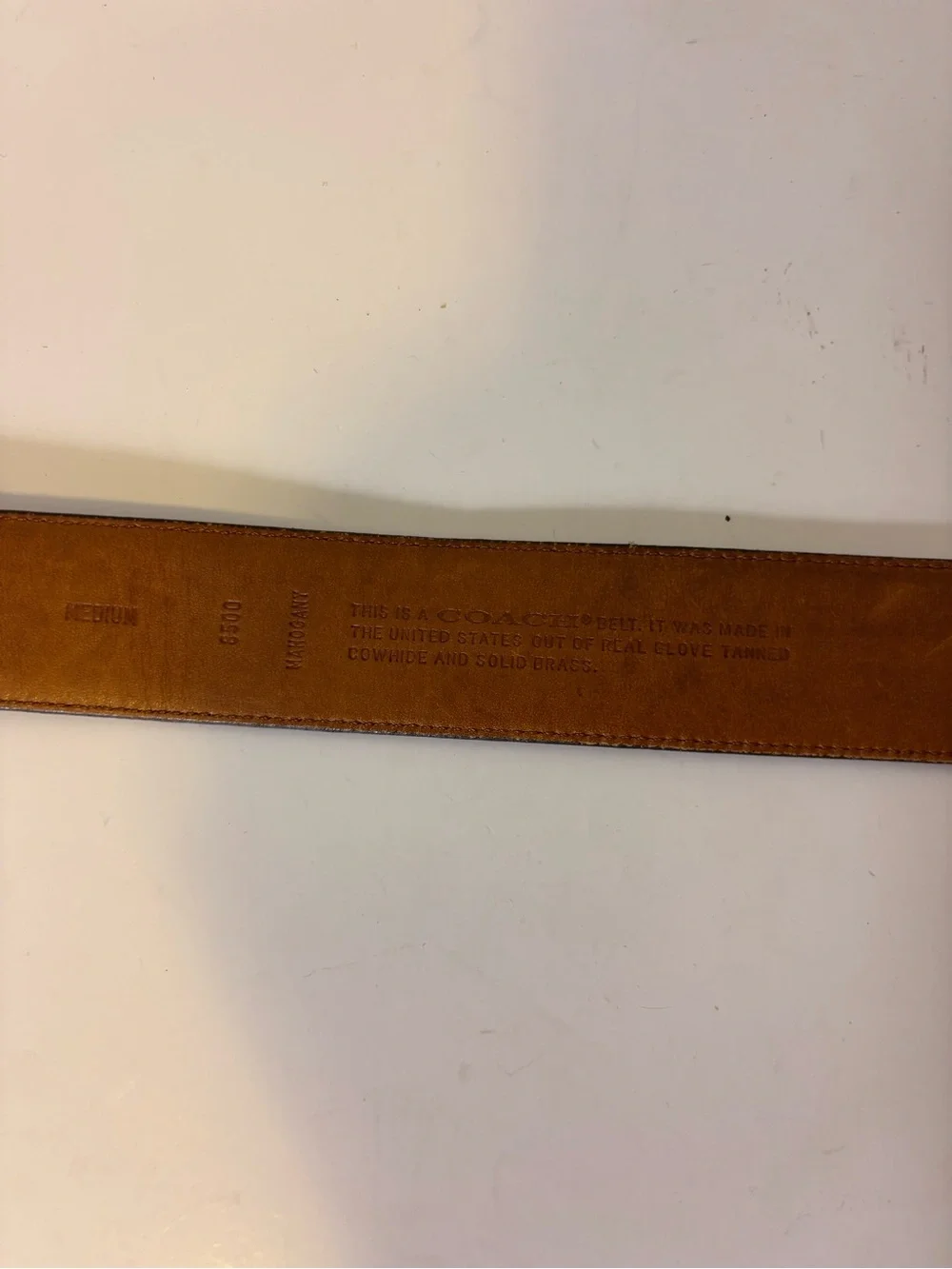 Coach Brown Leather Dress Belt with Embossed Logo Women’s Medium